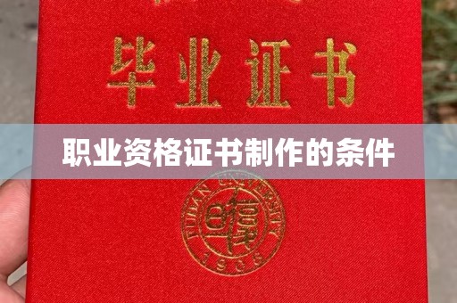 七台河职业资格证书制作的条件